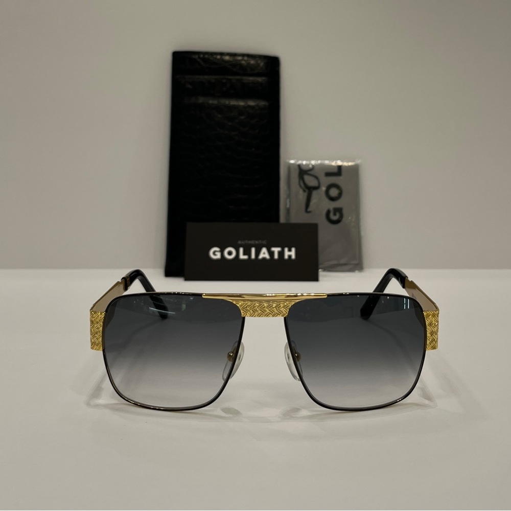 GOLIATH XXI Black / Gold Men’s Sunglasses, 100% AUTHENTIC!